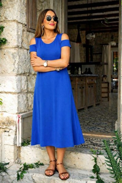 Modayakamoz Νέα σεζόν Γυναικείο Καλοκαιρινό Φόρεμα με Τιράντες και Ανοιχτούς ...