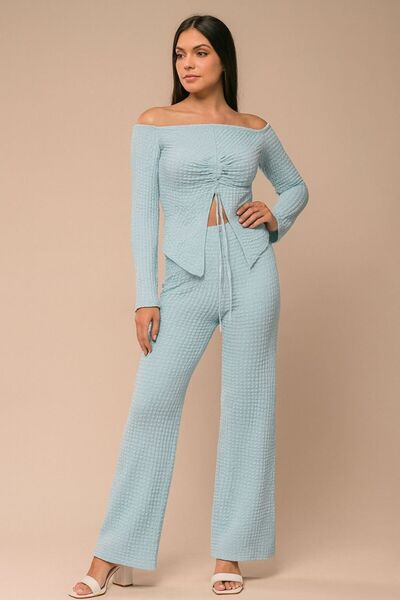 Moda Banuş Σετ με κοντό μανίκι και λαιμόκοψη καρδιά, με ελαστική μέση και παν...