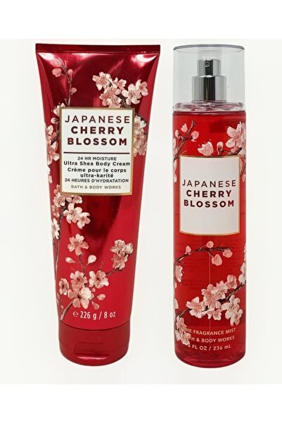 Bath & Body Works عطر زهر الكرز الياباني للنساء مع كريم للجسم
