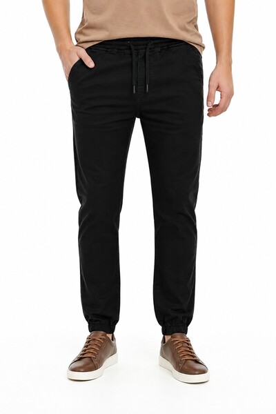 DYNAMO Ανδρικό παντελόνι από καμβά με ελαστική μέση και μανσέτες BGL-ST05345