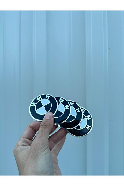 OEM SİYAH BMW Logolu Alüminyum Dış Kaplama Jant Göbeği Arması Yapıştırma 56 M...