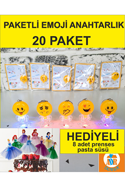 Atölye Doruk 20 Adet Karne Hediyesi Işıklı Emoji Anahtarlık-Yarıyıl Sömestır ...