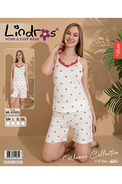 lindros ML-01553 Γυναικείο Σετ Σορτς με Τιράντες