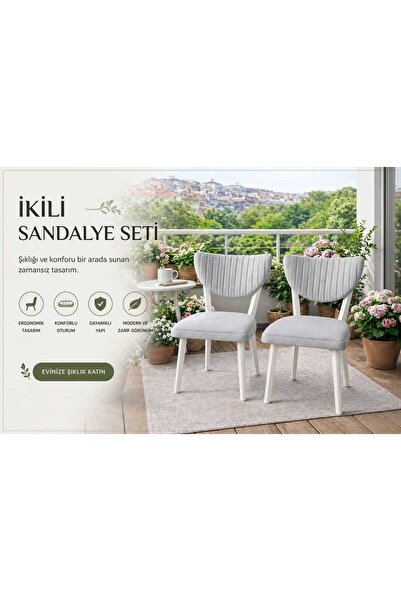 Efsane i.E.G ELMA SANDALYE 2 ADET MUTFAK YEMEK ODASI SALON BALKON BAHÇE OTEL ...