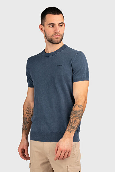 Guess Cornell Erkek Lacivert Ipek Karışımlı T-Shirt M4GR05Z3DN1-G7V2