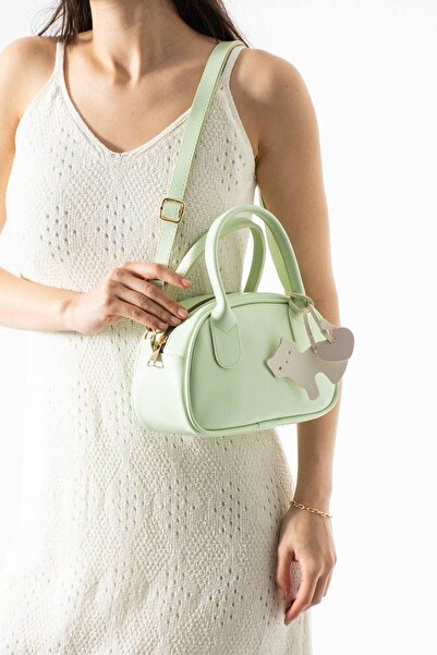 H&D COLLECTİON Γυναικεία τσάντα ώμου με φιγούρα γάτας και διακοσμητικό στοιχείο