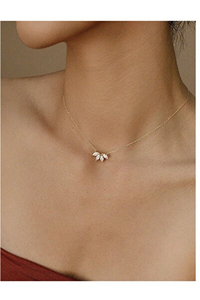VEYA Elegant Shiny Gold Zirconia Fashionable Trendy High Quality 316 Stainles...