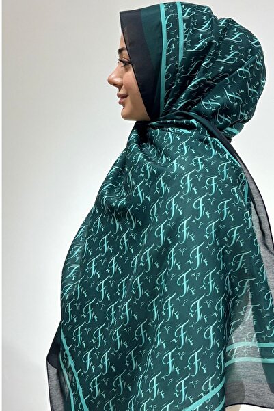 Firuze scarf شال ناعم بنمط فيروزي باللون الأخضر الزيتي
