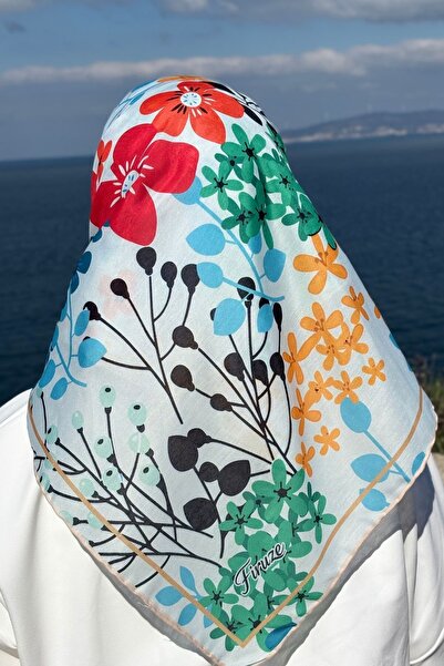 Firuze scarf وشاح ناعم أحمر بنقشة الزهور
