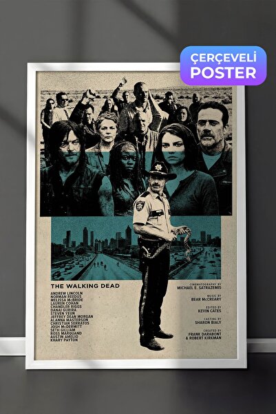 Postifull The Walking Dead Beyaz Çerçeveli Poster, Sinema ve Dizi Tablo, Film...