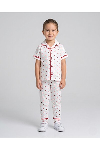 voyyo kids baby Κοριτσίστικο σετ πιτζάμες με κοντομάνικο νυχτικό με κουμπιά κ...