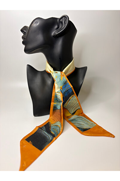 BHR AKSESUAR Λεπτό μαντήλι με σχέδιο, κορδέλα (6x85 cm)