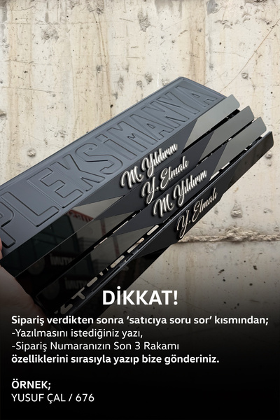 Pleksimanya Kişiye Özel Pleksi Takmatik El Yazılı Plakalık (2 adet)