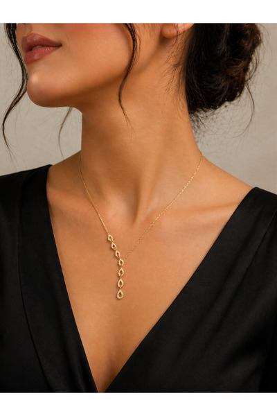 RozeJewelry Zarafet Işıltısı Damla Kolye-Kendini Sevenlere Özel