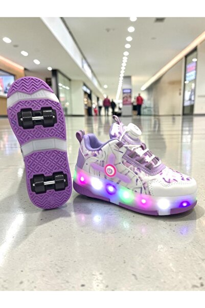ellaboni Kız Çocuk Patenli, Işıklı Rahat Mor Spor Ayakkabı&Sneaker | 4 Teker ...