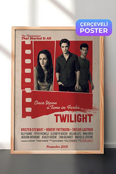 Postifull Twilight Ahşap Çerçeveli Poster, Sinema ve Dizi Tablo, Film Dizi Af...