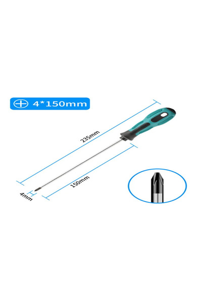 ALMESBAH BLUE مفك براغي متعدد الوظائف برأس مسطح PH 4X150 مم، قطعة واحدة، مفك ...