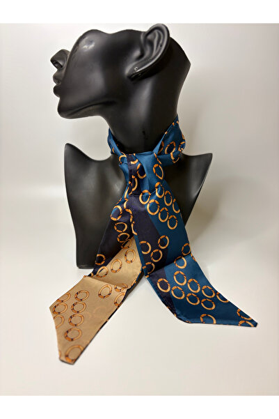 BHR AKSESUAR Λεπτό μαντήλι με σχέδιο, κορδέλα (6x85 cm)