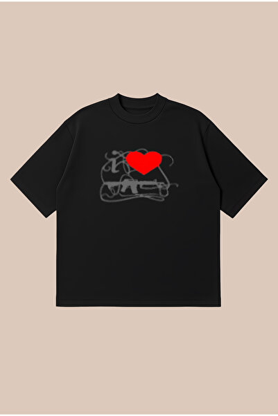 PURE POWER Love & Mayhem Boxy Fit Oversize Unisex 100% Βαμβακερό Μπλουζάκι – ...