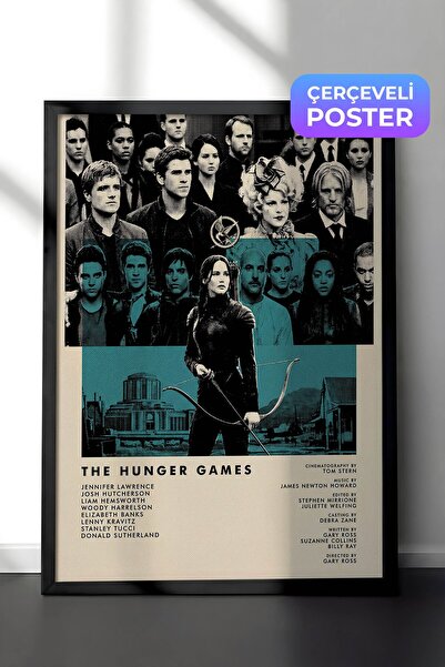 Postifull The Hunger Games Siyah Çerçeveli Poster, Sinema ve Dizi Tablo, Film...