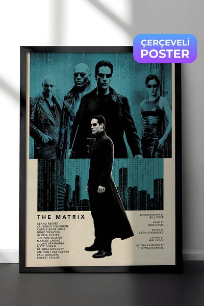 Postifull The Matrix Siyah Çerçeveli Poster, Sinema ve Dizi Tablo, Film Dizi ...