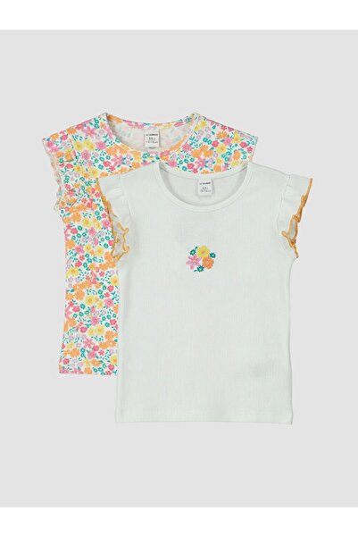 LC Waikiki LCW Kids Crew Neck Printed Girls' Undershirt 2-Piece