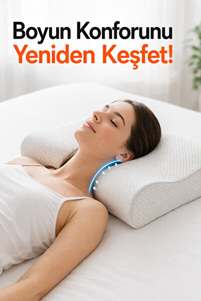 Empressco Ortopedik Visko Boyun Yastık XL Boyun Fıtık ve Düzleşme Destekli