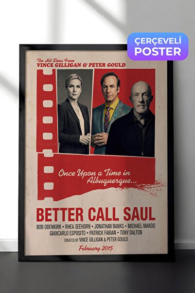 Postifull Better Call Saul Siyah Çerçeveli Poster, Sinema ve Dizi Tablo, Film...