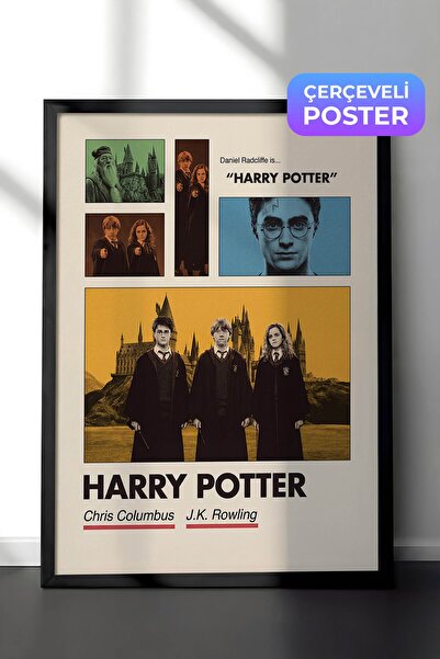 Postifull Harry Potter Siyah Çerçeveli Poster, Sinema ve Dizi Tablo, Film Diz...