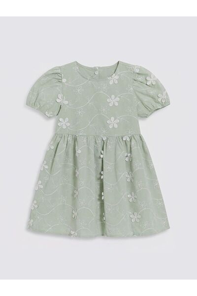 LC Waikiki Rochie pentru fete LCW Kids cu decolteu rotund și broderie florală