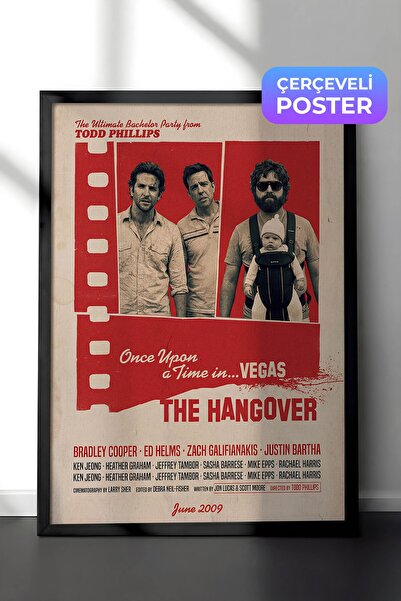 Postifull The Hangover Siyah Çerçeveli Poster, Sinema ve Dizi Tablo, Film Diz...