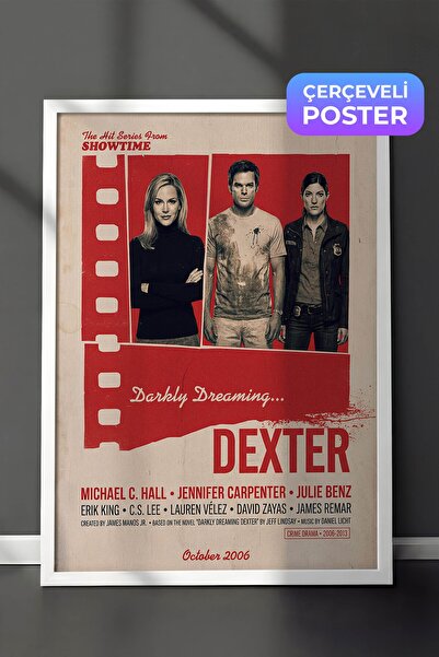 Postifull Dexter Beyaz Çerçeveli Poster, Sinema ve Dizi Tablo, Film Dizi Afiş...