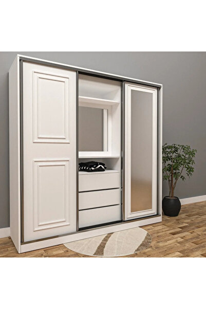 marangozhaneden Black Wood Membran Gardırop Suntalam