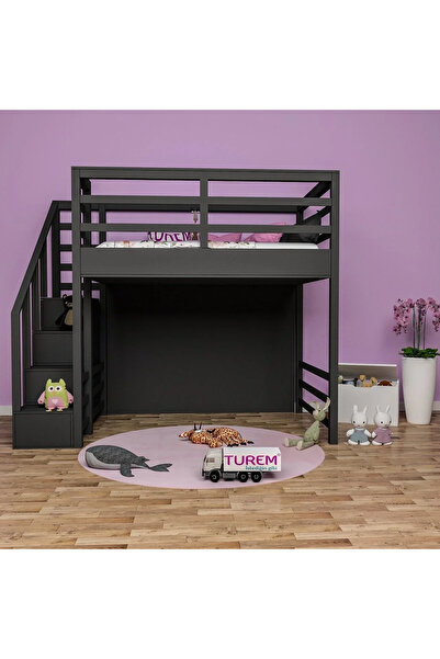 marangozhaneden Grey Doğal Ahşap Ranza