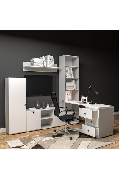 marangozhaneden Elite Concept Kitaplıklı Çalışma Masası Mdf