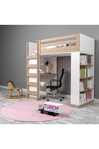 marangozhaneden Brown Kitaplıklı Ranza Suntalam