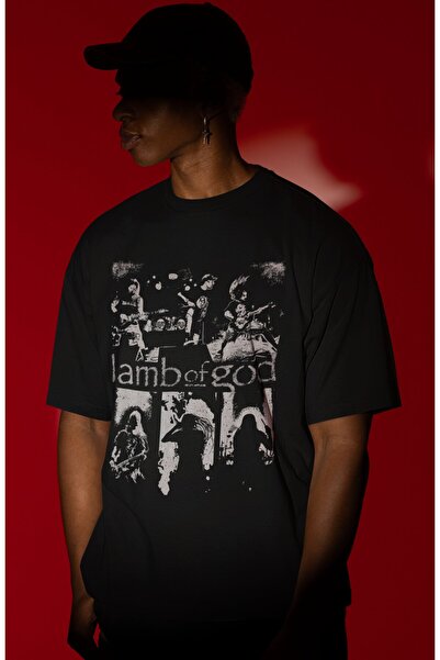 SEVBANO Μπλουζάκι Unisex Oversize με στάμπα μπροστά της μουσικής μπάντας Lamb...