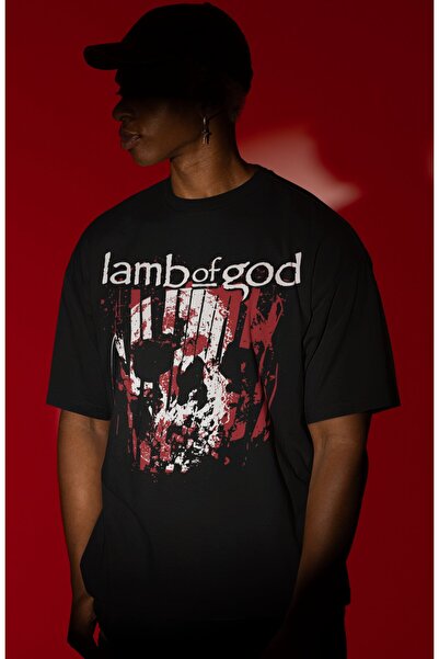 SEVBANO Μπλουζάκι Unisex Oversize με στάμπα μπροστά της μουσικής μπάντας Lamb...