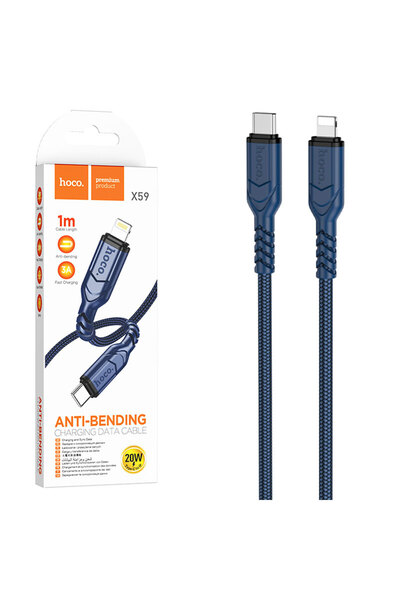 Hoco (X59) – Cablu Date si Incarcare, USB-A la USB-C, 3A, Braided, 1m, Black