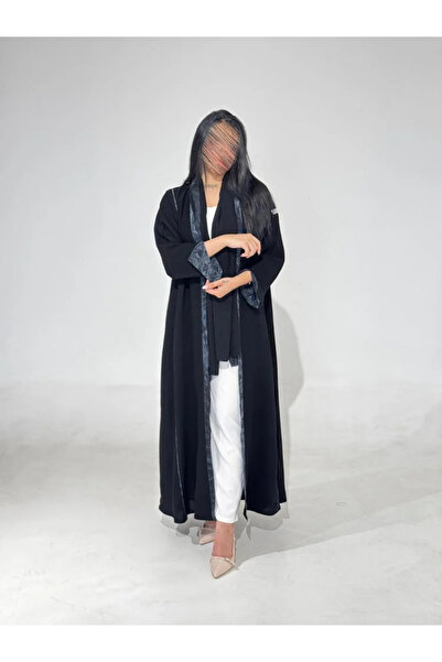 Tori Ceramic abaya with chiffon inserts