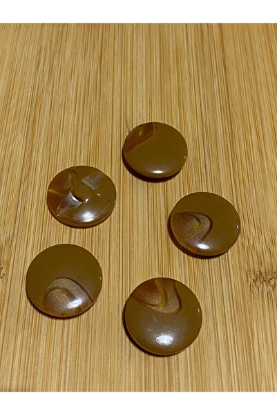 Lorin hobi Button with a Wave from the Bottom Polyester 17 mm 6 Pcs Mustard