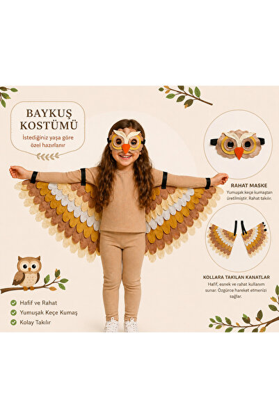NURVİA SENSORY ÖZEL ÜRETİM Baykuş Kostumü