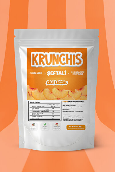 Krunchis Freeze Dried Dilim Şeftali (Dondurularak Kurutulmuş Meyve) - 20gr