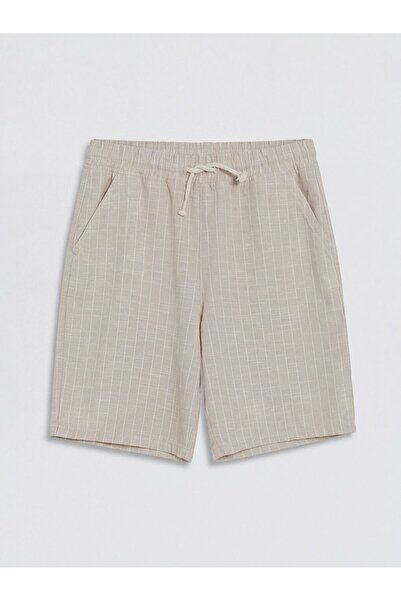 LC Waikiki Pantaloni scurți din poplin cu dungi pentru băieți LCW Kids
