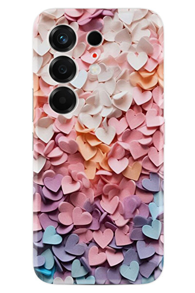 TECNO Camon 50 Kılıf Boutique Baskılı Resimli Renkli Kalpler Pcode -040