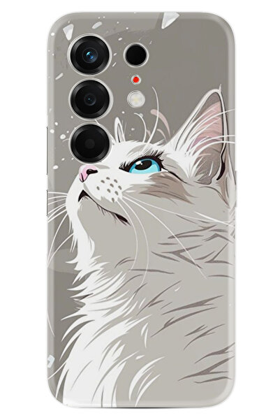 TECNO Camon 50 Kılıf Boutique Baskılı Resimli Beyaz Kedi Pcode -061