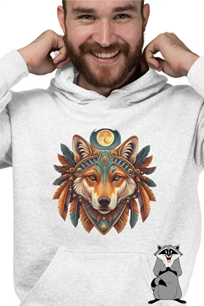 OEM Ανδρικό Φούτερ Μυστικός Λύκος Ιθαγενών Αμερικανών