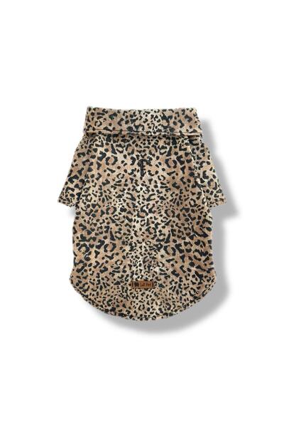 Luli Pet Denim Leopar Köpek Ceket