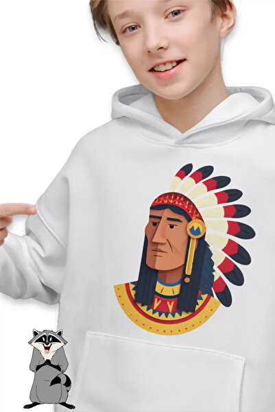 OEM Παιδικό Φούτερ Αγοριών με Φτερά Αρχηγού Ιθαγενών Αμερικανών