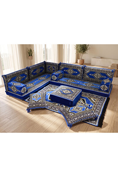 FEYZA DECOR HOME Saraylı Desenli Modern Yer Sofrası Ve Balkon Minder Takımı -...